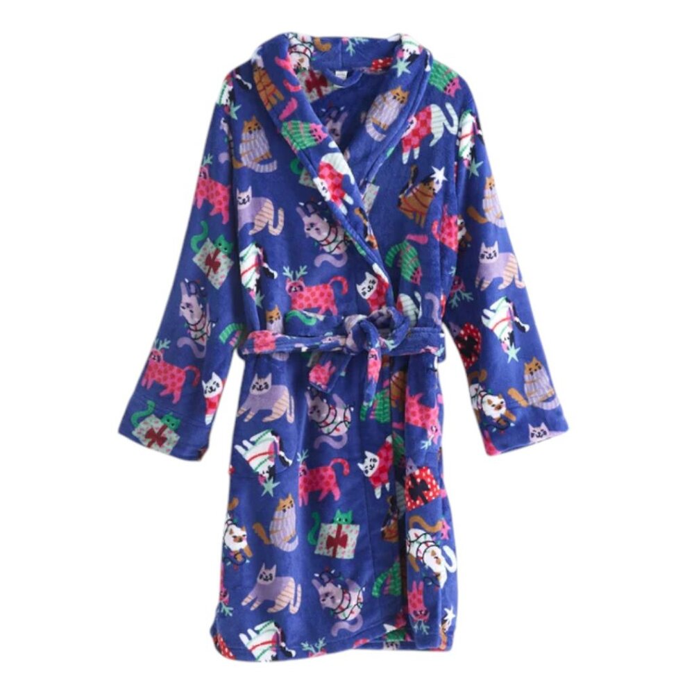 Vera Bradley Christmas Cat Robe Soft Velvet Plush Kitty Cat Lover Lady Gift NWT